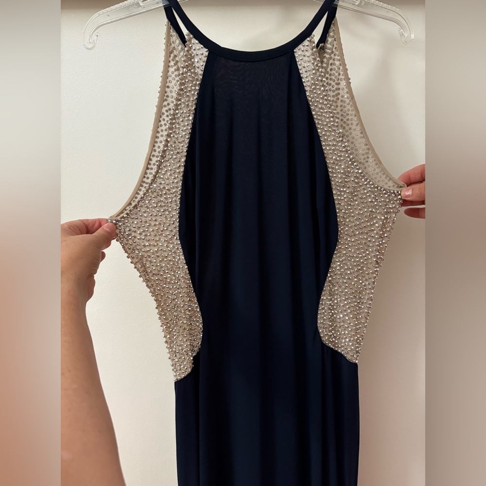 Xscape Navy and Silver Dress